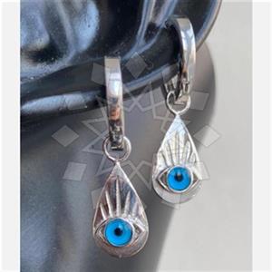 925 Sterling Silver Evil Eye Dangle Earrings