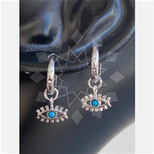 925 Sterling Silver Evil Eye Dangle Earrings