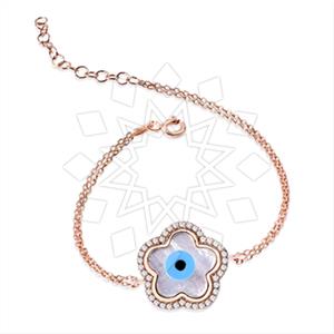 925 Sterling Silver Evil Eye Flower Classic Bracelets