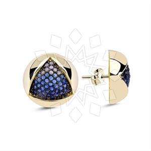 925 Sterling Silver Evil Eye Geometric Stud Earrings