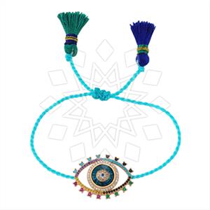 925 Sterling Silver Evil Eye Macrame String Bracelets