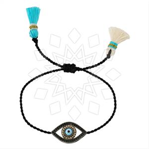925 Sterling Silver Evil Eye Macrame String Bracelets