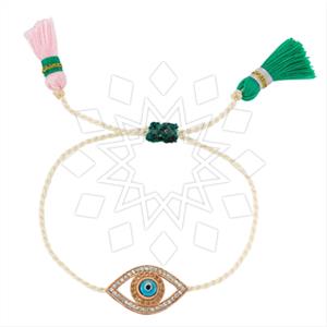 925 Sterling Silver Evil Eye Macrame String Bracelets