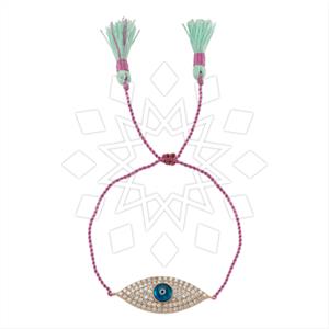 925 Sterling Silver Evil Eye Macrame String Bracelets