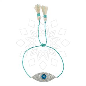 925 Sterling Silver Evil Eye Macrame String Bracelets