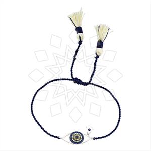 925 Sterling Silver Evil Eye Macrame String Bracelets