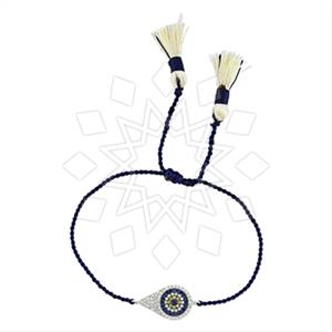 925 Sterling Silver Evil Eye Macrame String Bracelets