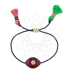 925 Sterling Silver Evil Eye Macrame String Bracelets