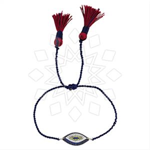 925 Sterling Silver Evil Eye Macrame String Bracelets