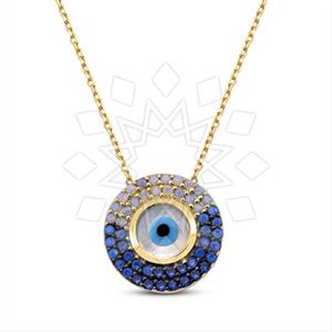 925 Sterling Silver Evil Eye Pendant Necklace