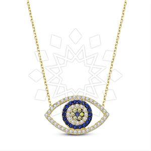 925 Sterling Silver Evil Eye Pendant Necklace