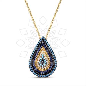 925 Sterling Silver Evil Eye Pendant Necklace