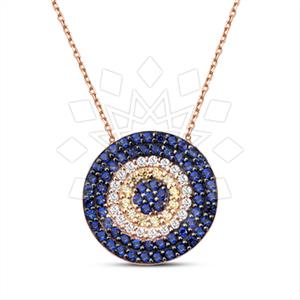 925 Sterling Silver Evil Eye Pendant Necklace