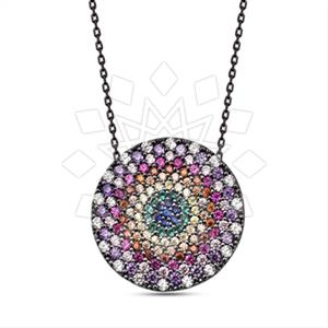 925 Sterling Silver Evil Eye Pendant Necklace