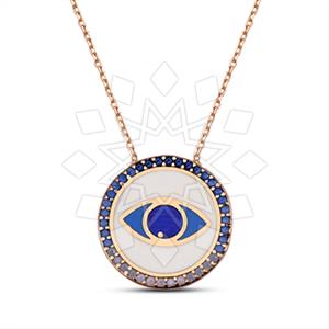 925 Sterling Silver Evil Eye Pendant Necklace