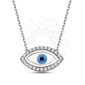 925 Sterling Silver Evil Eye Pendant Necklace