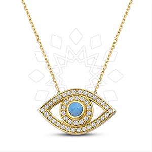 925 Sterling Silver Evil Eye Pendant Necklace