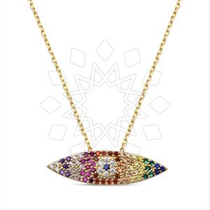 925 Sterling Silver Evil Eye Pendant Necklace