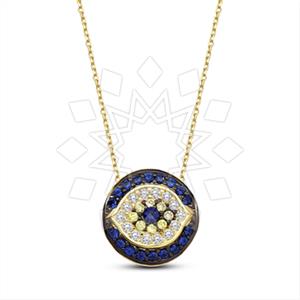 925 Sterling Silver Evil Eye Pendant Necklace