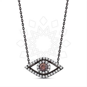 925 Sterling Silver Evil Eye Pendant Necklace