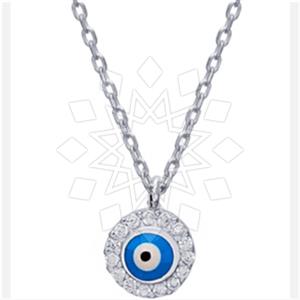 925 Sterling Silver Evil Eye Pendant Necklace