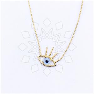 925 Sterling Silver Evil Eye Pendant Necklace