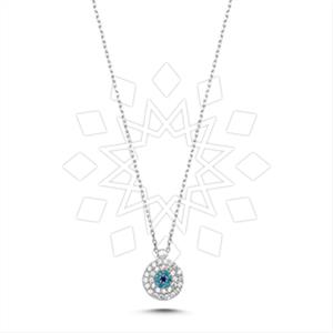 925 Sterling Silver Evil Eye Pendant Necklace