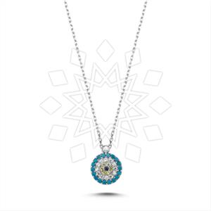 925 Sterling Silver Evil Eye Pendant Necklace