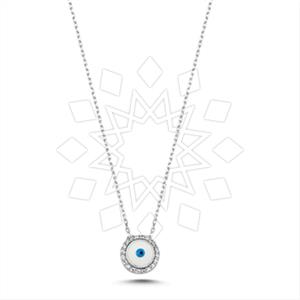 925 Sterling Silver Evil Eye Pendant Necklace
