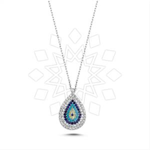 925 Sterling Silver Evil Eye Pendant Necklace