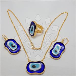925 Sterling Silver Evil Eye Ring Earring Necklace Sets