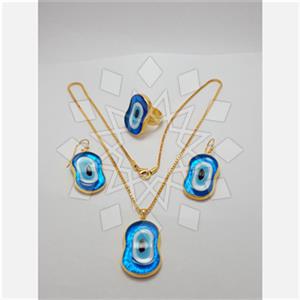 925 Sterling Silver Evil Eye Ring Earring Necklace Sets