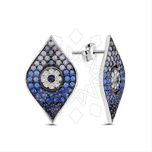 925 Sterling Silver Evil Eye Stud Earrings