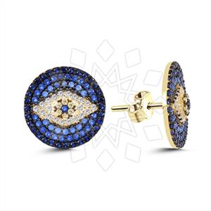 925 Sterling Silver Evil Eye Stud Earrings