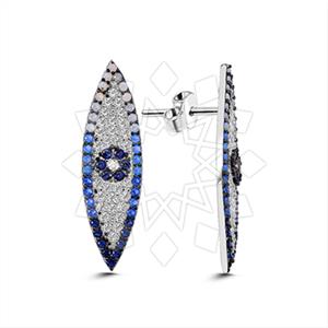 925 Sterling Silver Evil Eye Stud Earrings
