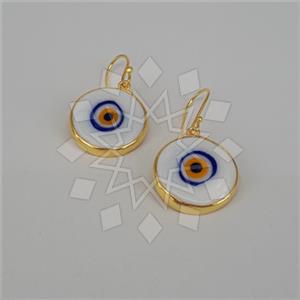 925 Sterling Silver Evil Eye Dangle Earrings