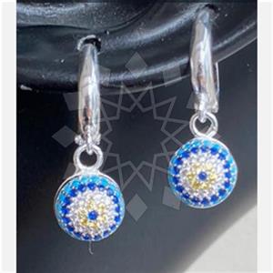 925 Sterling Silver Evil Eye Dangle Earrings