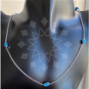 925 Sterling Silver Evil Eye Statement Necklace