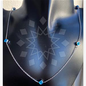925 Sterling Silver Evil Eye Statement Necklace