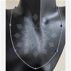 925 Sterling Silver Evil Eye Statement Necklace