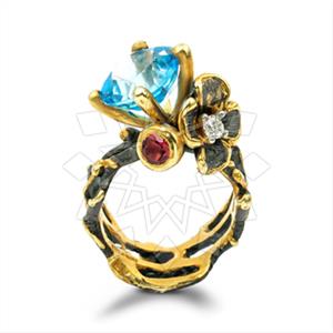 925 Sterling Silver Flower Cocktail Rings