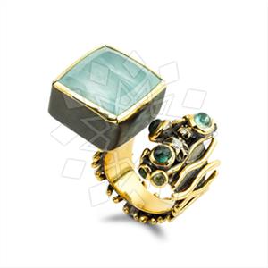 925 Sterling Silver Flower Gemstone Rings