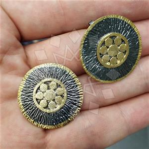 925 Sterling Silver Flower Geometric Statement Earring