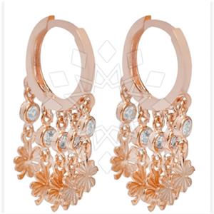 925 Sterling Silver Flower Multi Drop Earrings