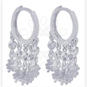 925 Sterling Silver Flower Multi Drop Earrings