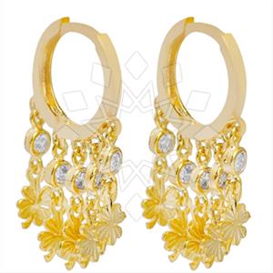 925 Sterling Silver Flower Multi Drop Earrings