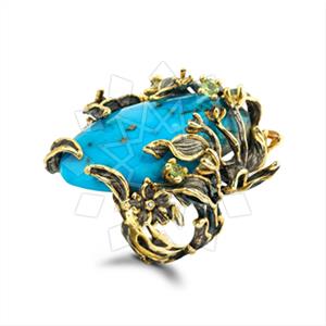 925 Sterling Silver Flower Multi Gemstone Rings