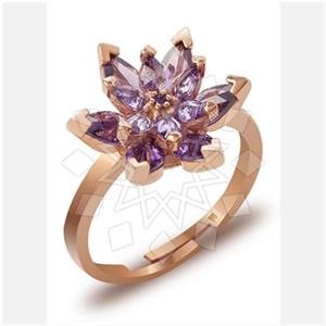 925 Sterling Silver Flower Multi Gemstone Rings