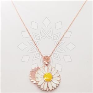 925 Sterling Silver Flower Pendant Necklace