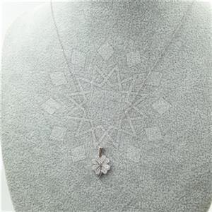 925 Sterling Silver Flower Pendant Necklace